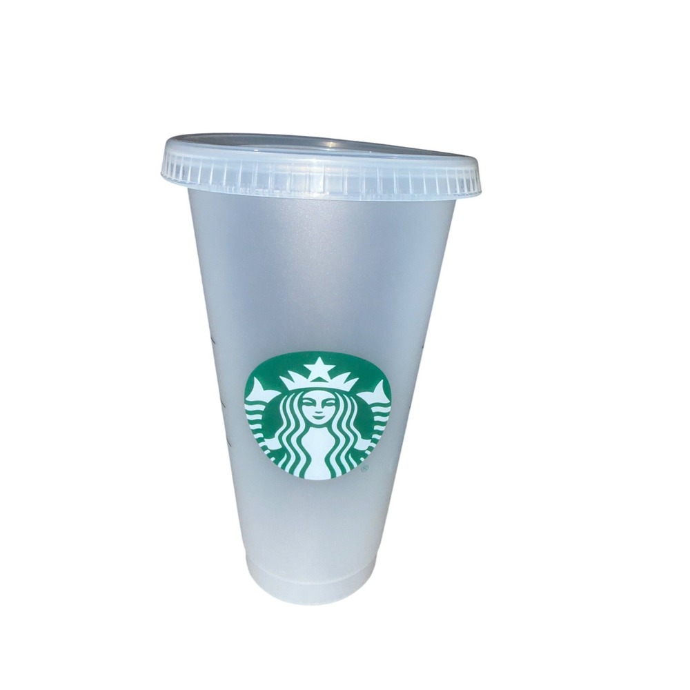 Starbucks Reusable Cold Cup 24oz Venti Frosted Plastic Tumbler with Lid